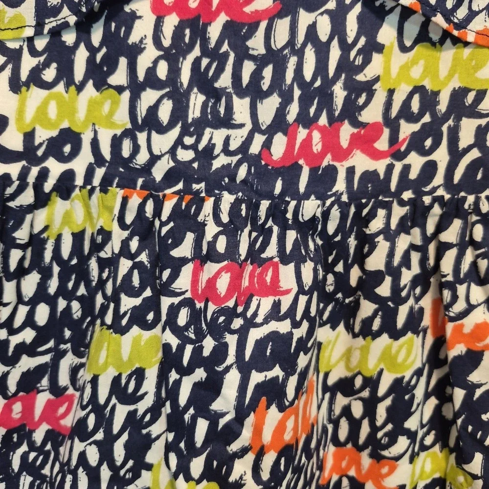 Girls XS Gap Sundress Whimsical Twee Graphic Print Skater Script Print Novelty‎